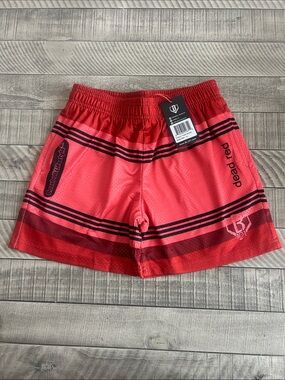 Dead Red Kids' Red Athletic Shorts with Stripe Detail